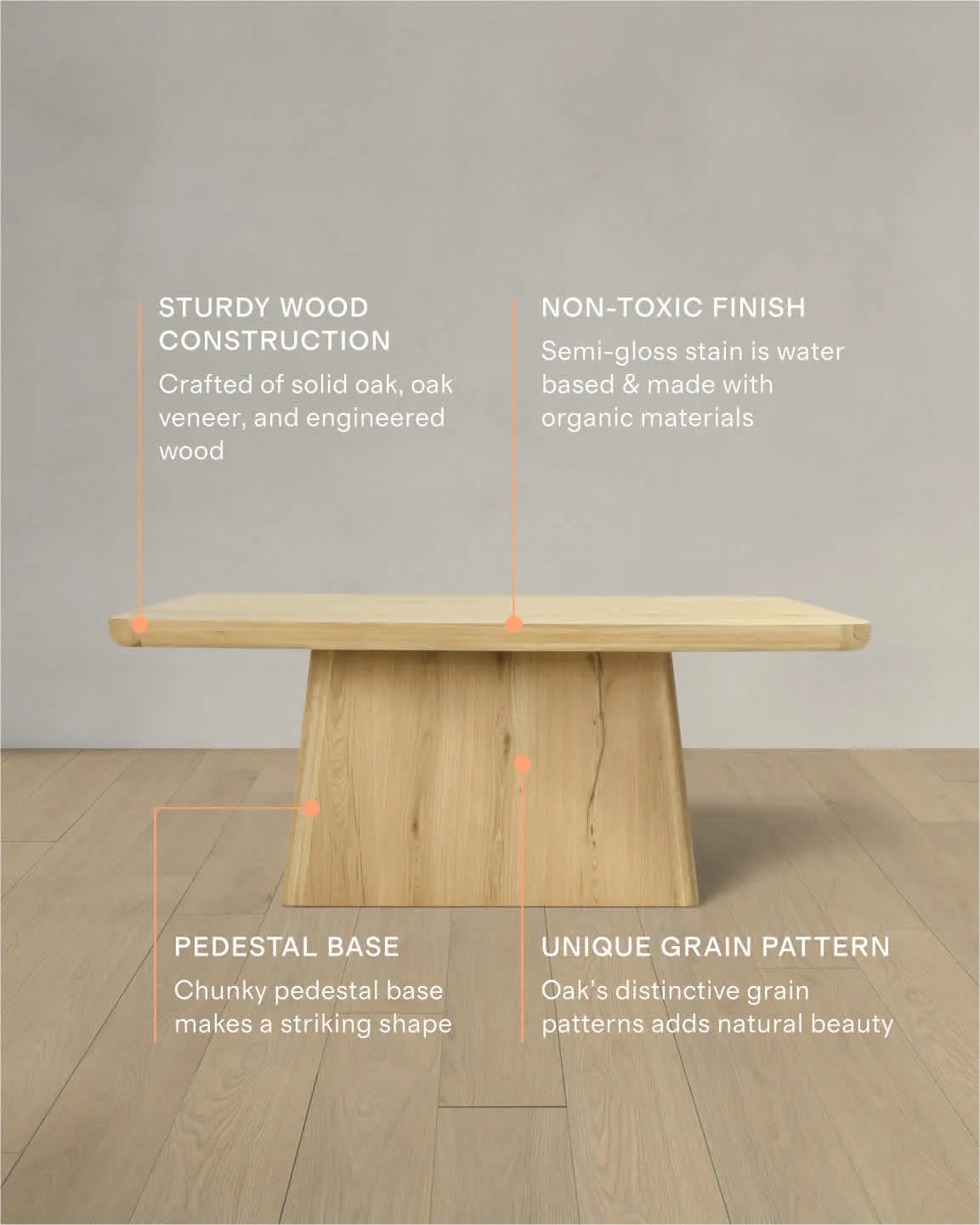 Rustic Oak Plinth Dining Table