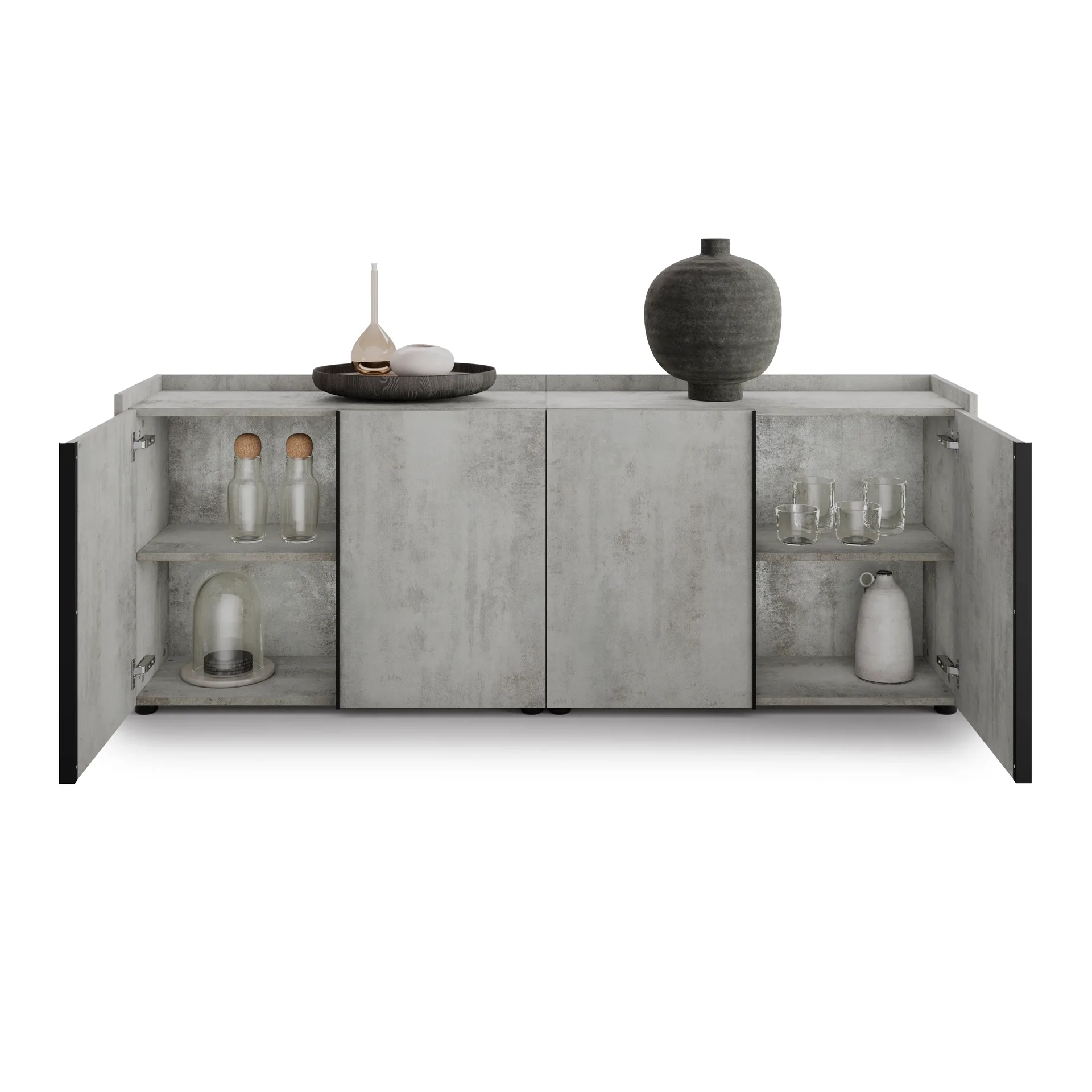 Concrete Gray Sideboard Cabinet
