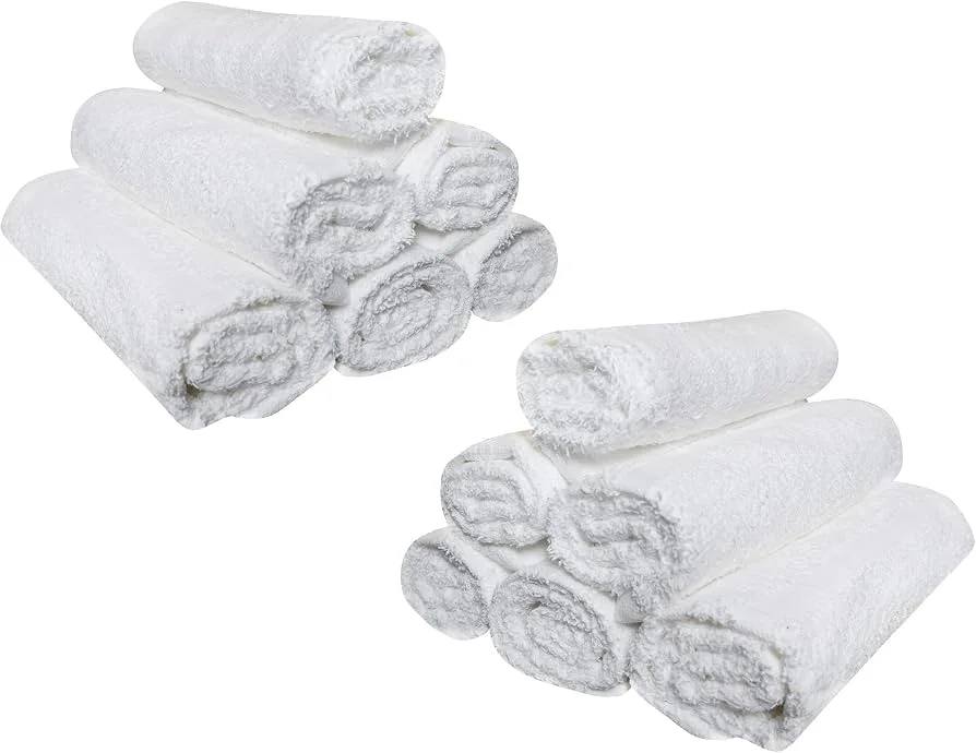 White Cotton Rolled Towels