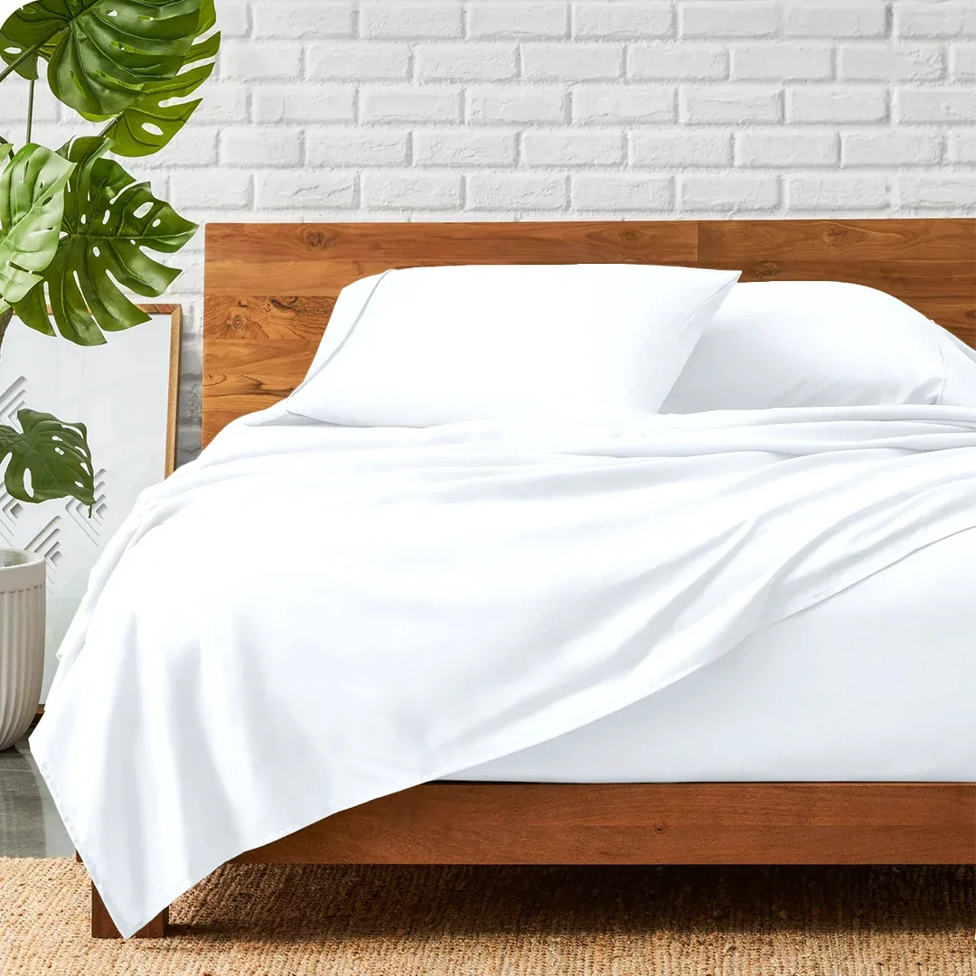 Solid White Cotton Bedding Set
