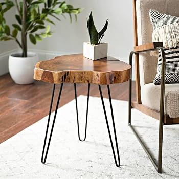 Natural Wood Live Edge Side Table