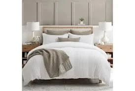 White Ribbed Cotton Bedding Set