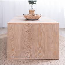 Natural Wood Rectangular Coffee Table