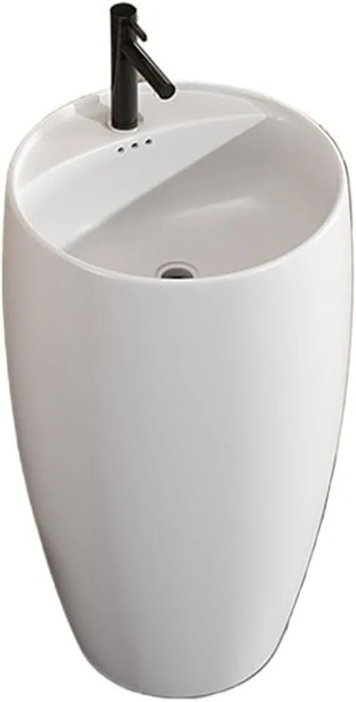 Modern Ceramic Pedestal Bathroom Vanity