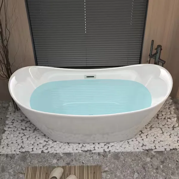 White Acrylic Oval Freestanding Bathtub