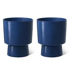 Blue Cylindrical Decorative Bowl