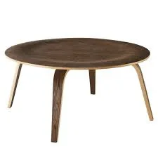 Mid-Century Modern Round Walnut Coffee Table
