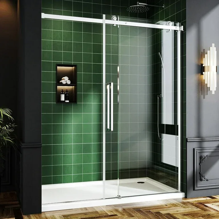 Chrome and Glass Shower Enclosure