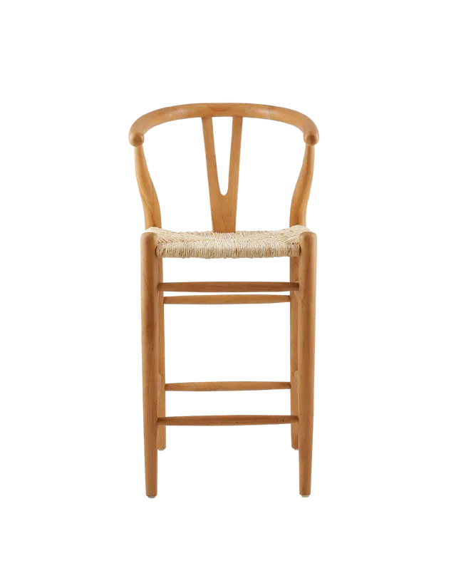 Wishbone Natural Wood Counter Stool