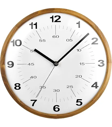 Round Wall Clock with Natural Finish