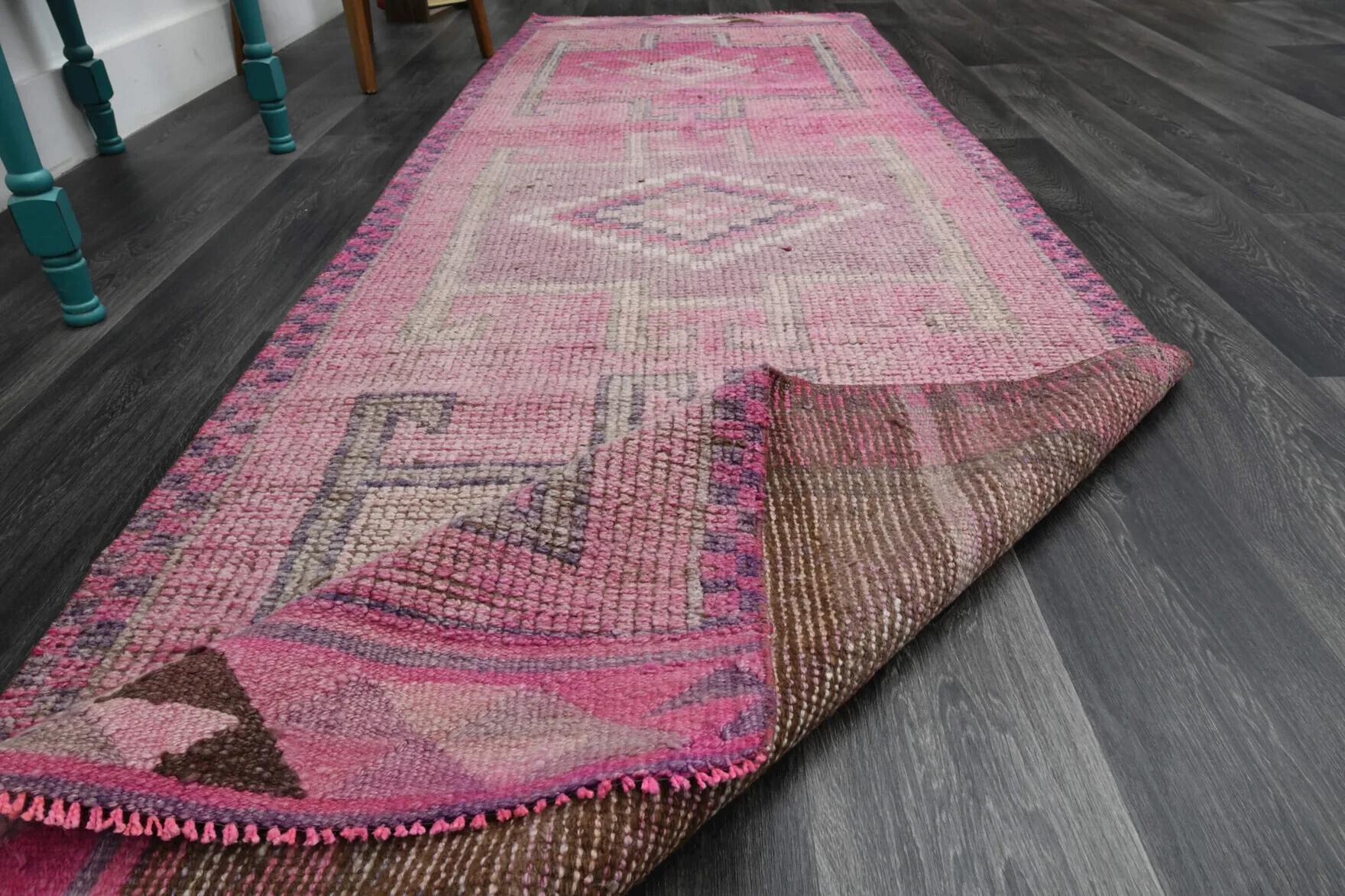 Pink Geometric Area Rug
