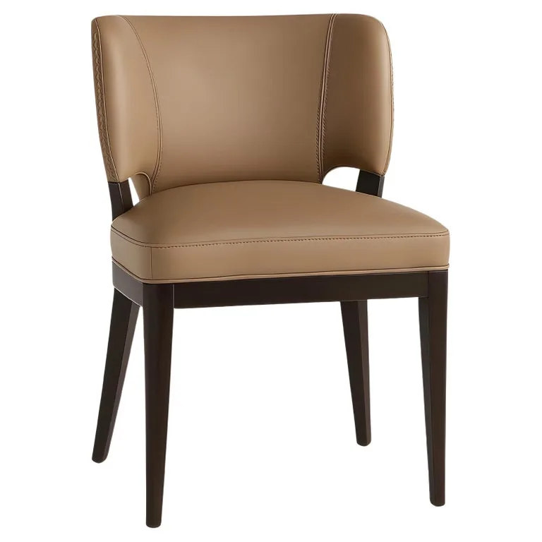 Leather Dining Chair with Oak Frame