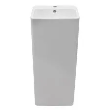 Sarlai White Ceramic Square Pedestal Sink