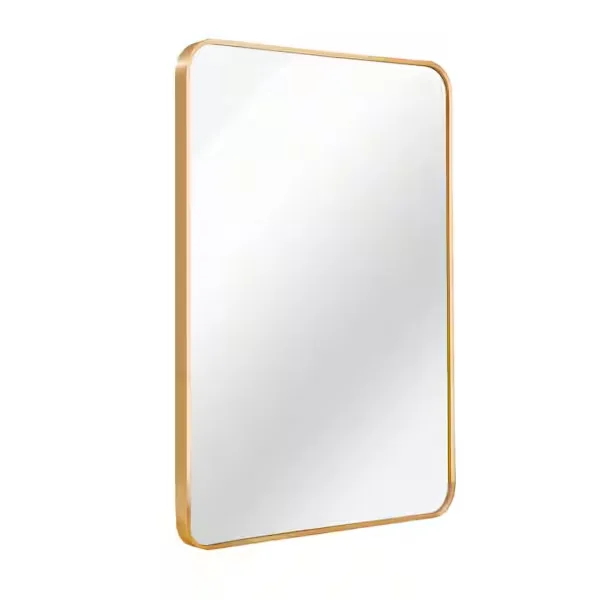 Brushed Gold Rectangular Wall Mirror
