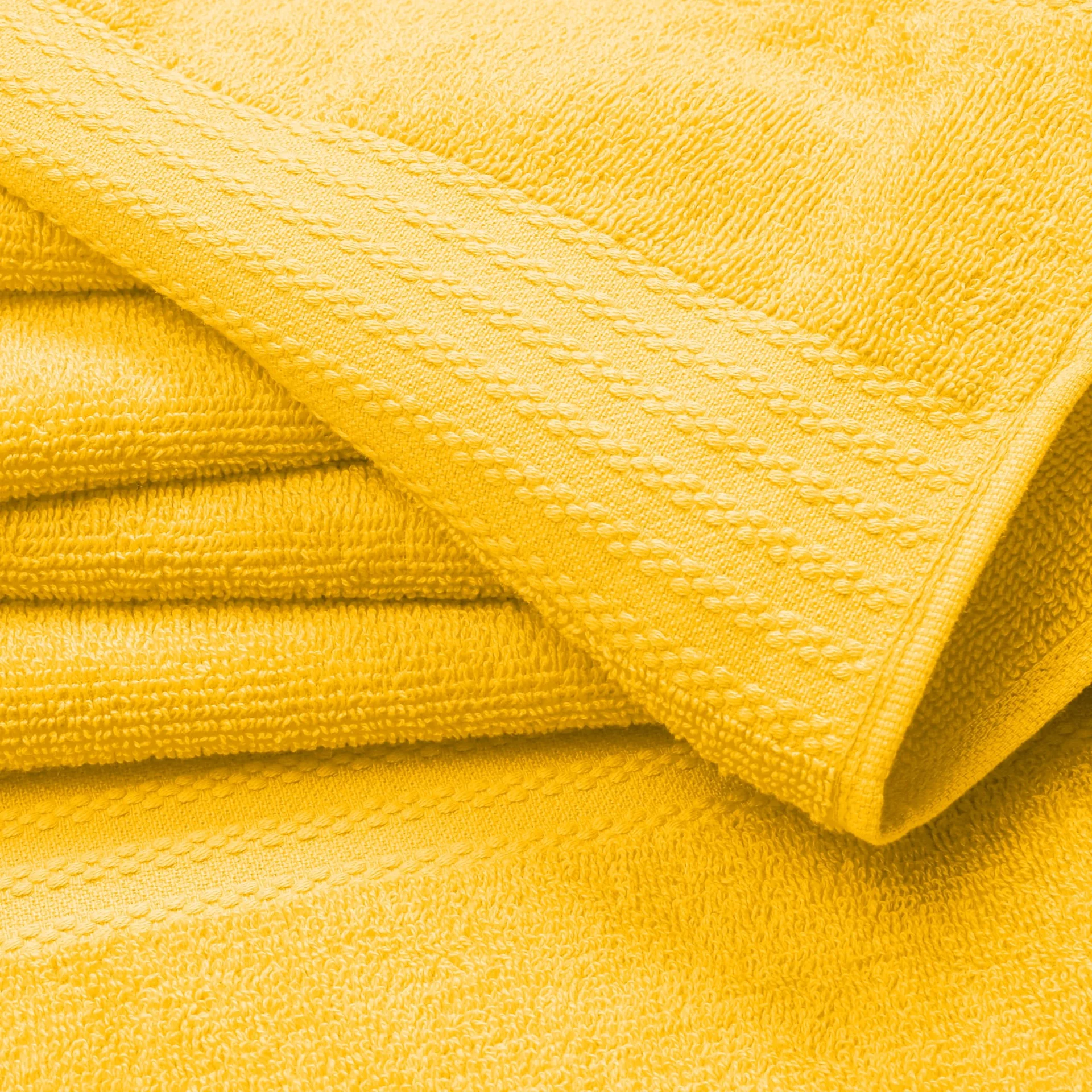 Glamburg Mustard Yellow Yellow Cotton Bath Towel