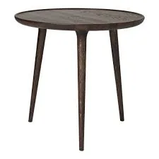 Dark Wood Round Side Table