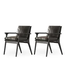 Minimalist Leather and Wood Dining Chair