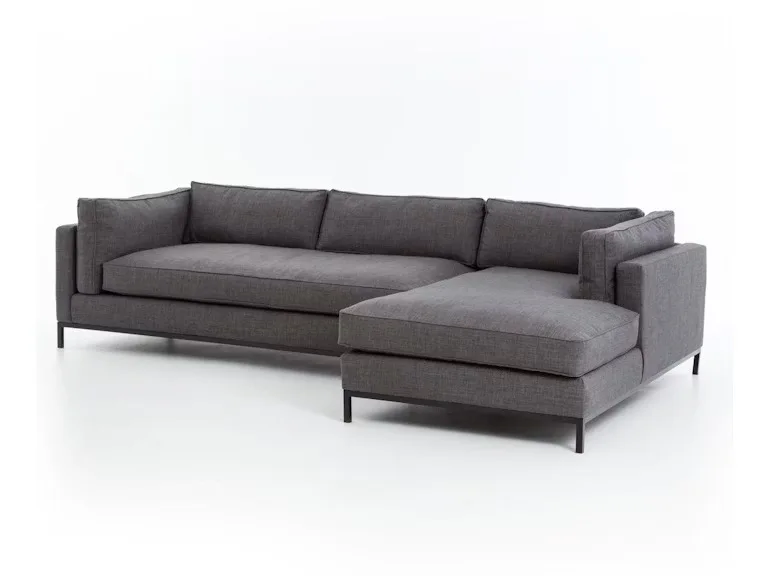 Modern Gray Fabric Sectional Sofa