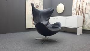 Arne Jacobsen Black Leather Egg Chair