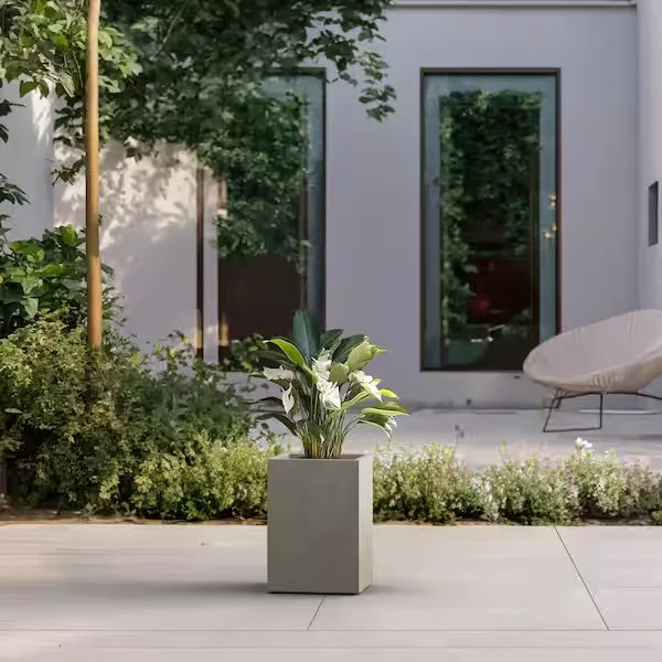 Sapcrete Minimalist Gray Concrete Rectangular Potted Plant