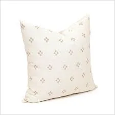 Cream and Beige Cotton Throw Pillow