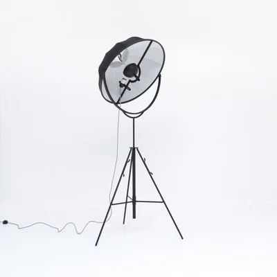 Black Fortuny Tripod Floor Lamp