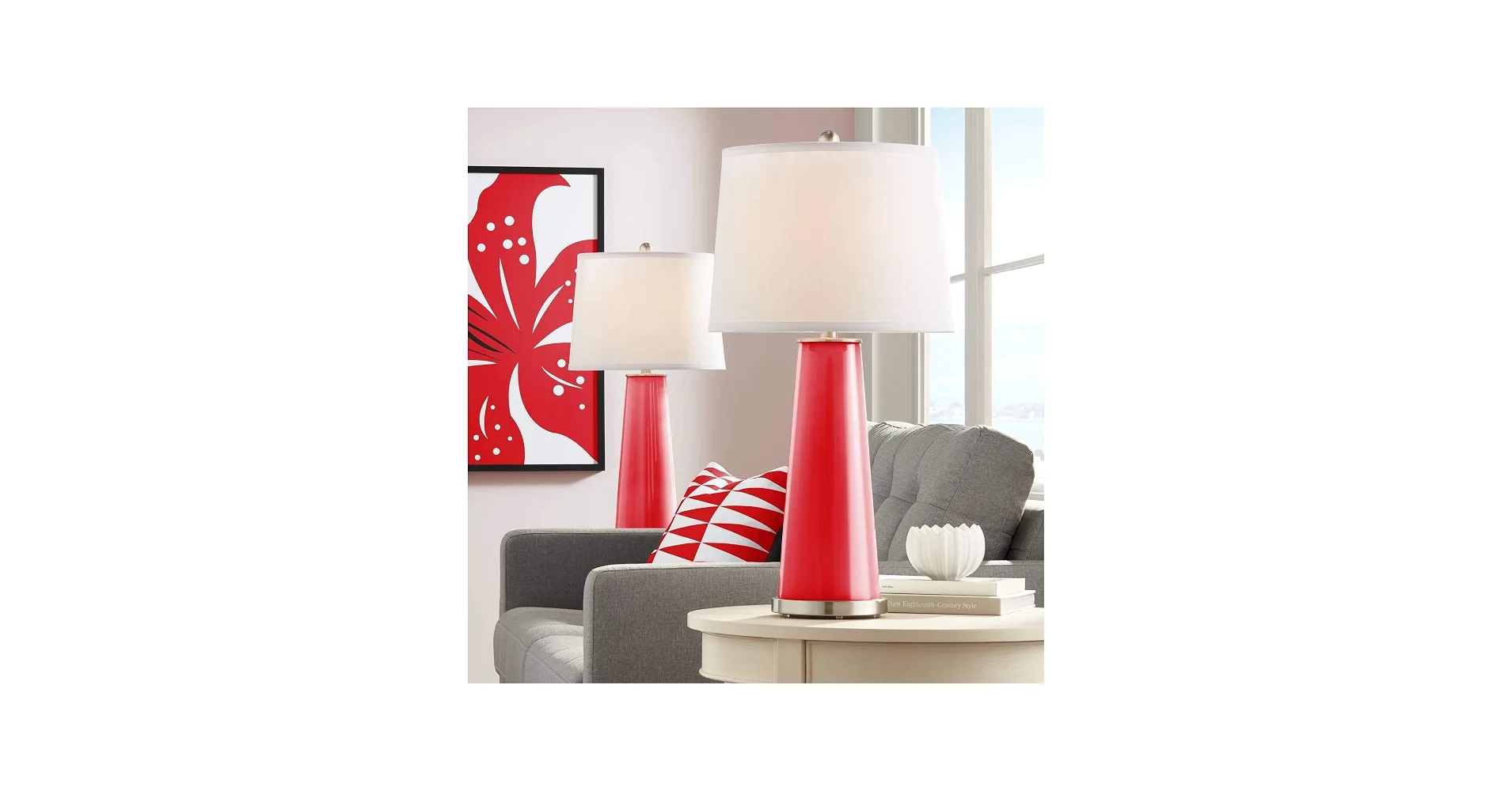 Modern Red Glass Table Lamp