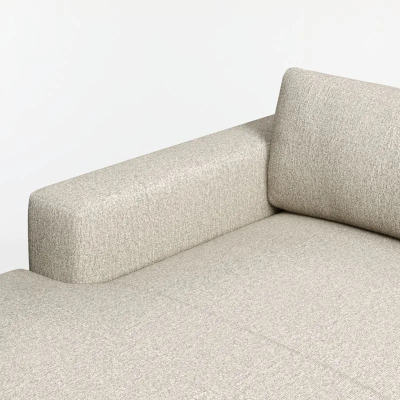 Beige Textured Fabric Sofa