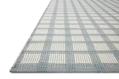 Ryder Blue and Cream Plaid Area Rug