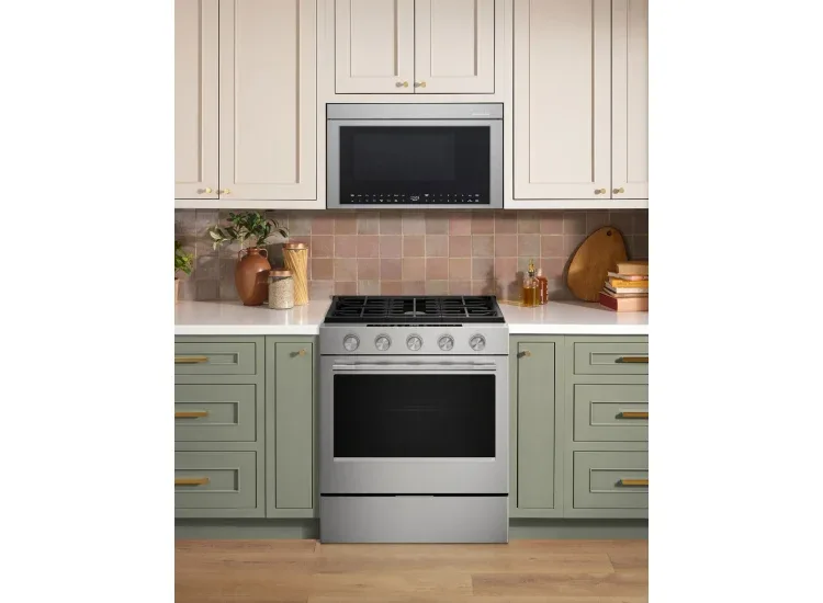 Modern Brushed Steel Gas Range