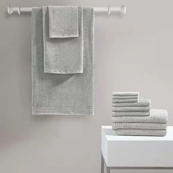 Silver Cotton Bath Towels