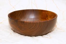 Round Walnut Wooden Bowl