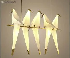 Modern Paper Crane Pendant Light