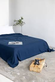 Dark Blue Linen Bedding Set
