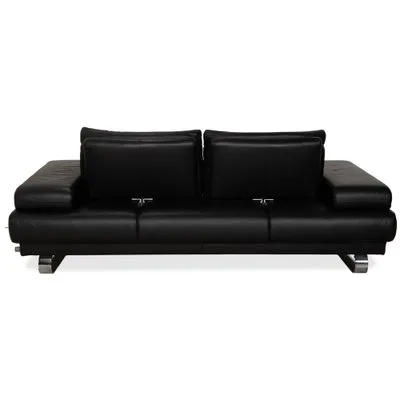 Ewald Schillig Harry Modern Black Leather Sofa