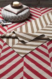 Seibert Red and Beige Wool Area Rug