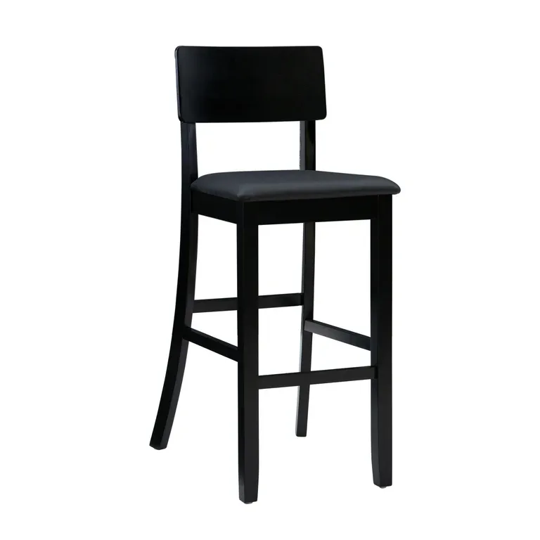 Black Wood Counter Stool