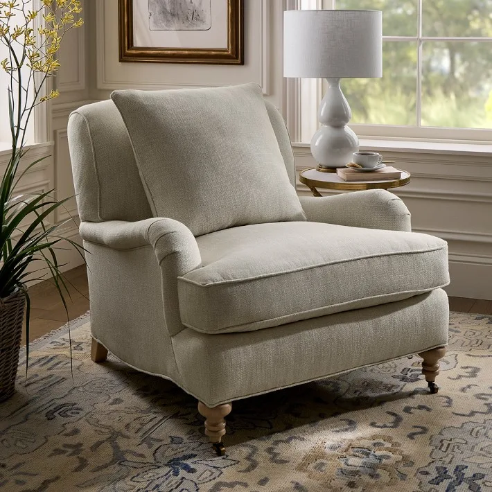 Bedford Beige Textured Upholstered Armchair