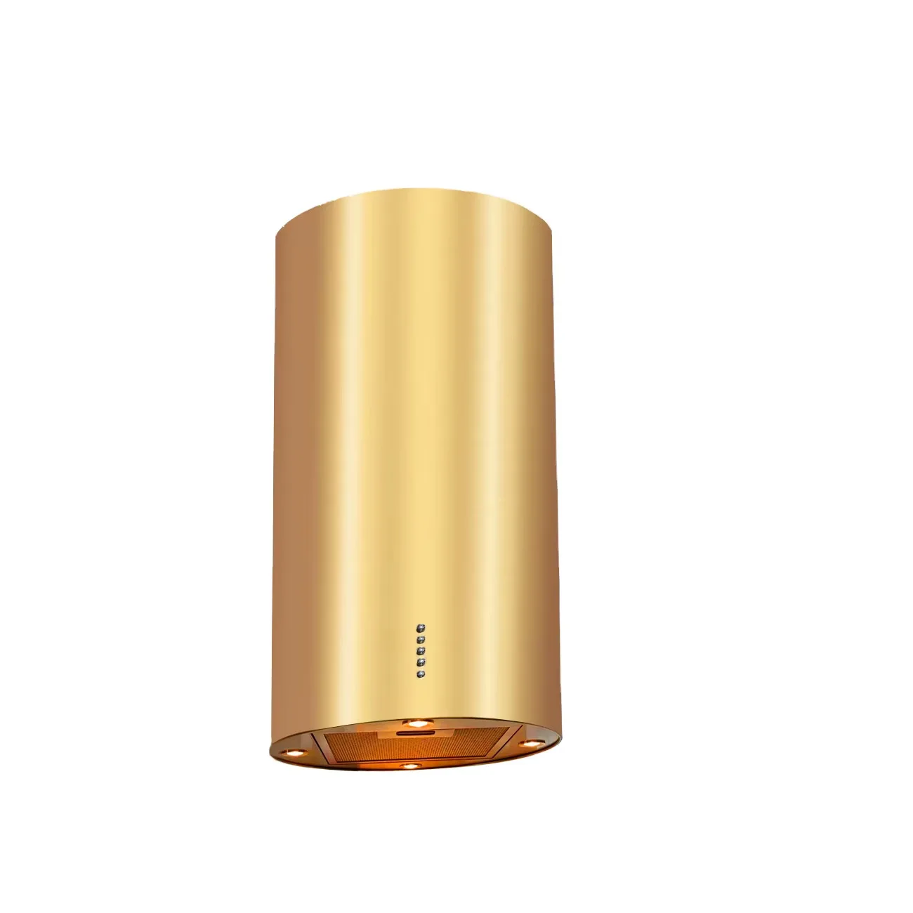 Brushed Gold Cylindrical Range Hood