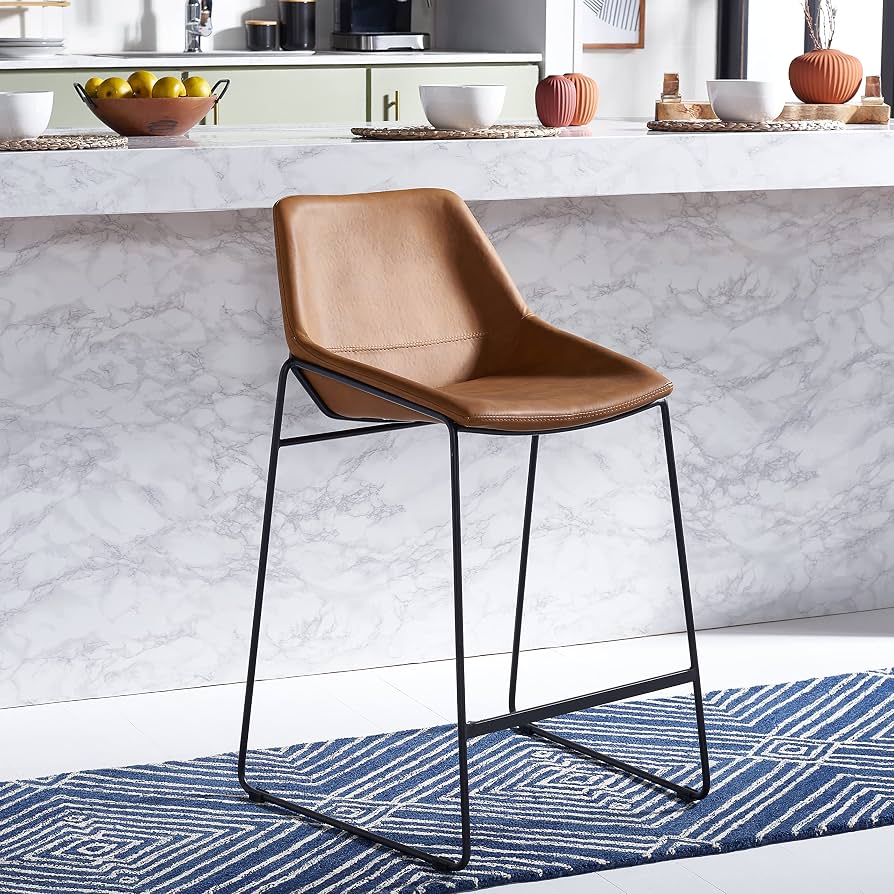 Mid-Century Brown Leather Dining Chair