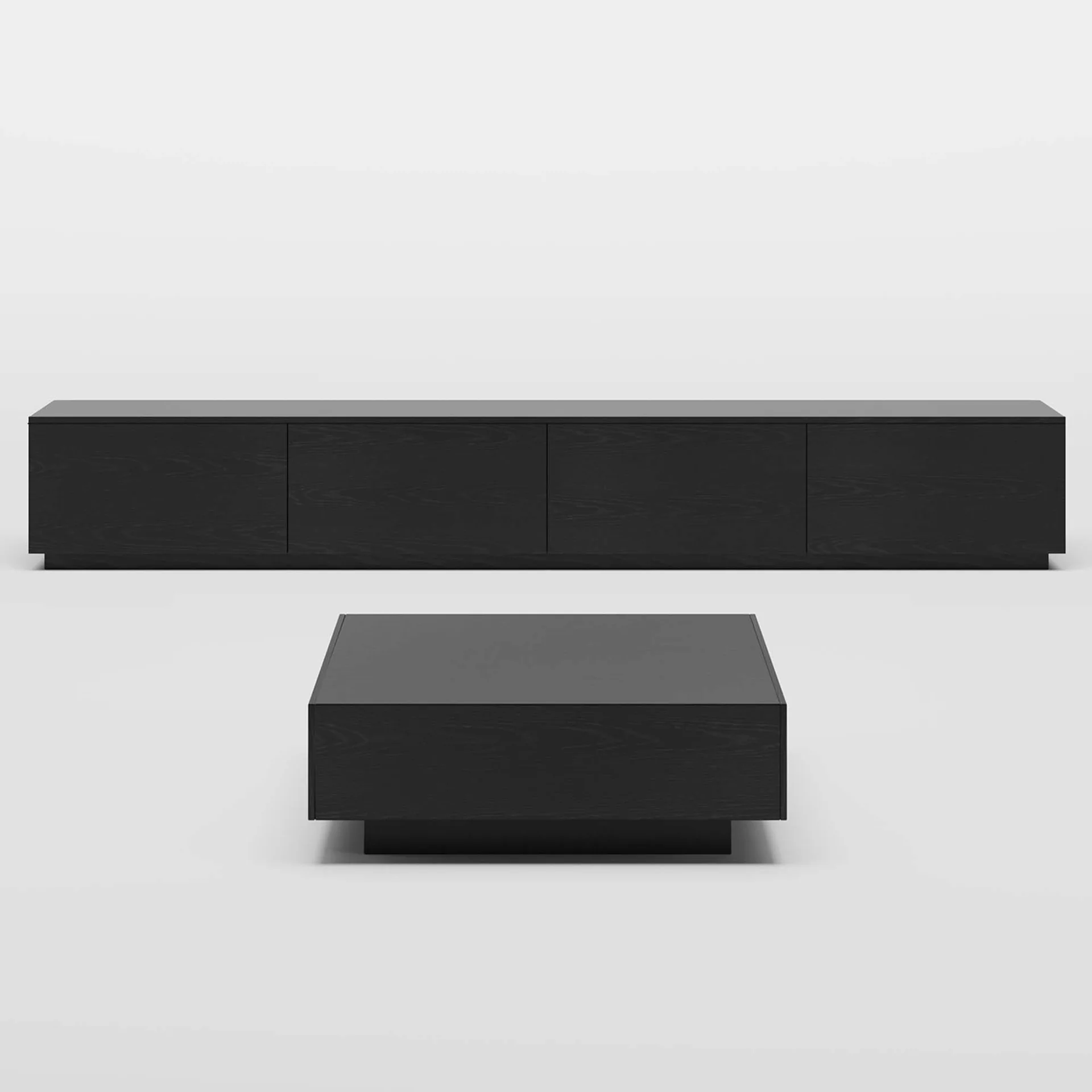 Minimalist Black Wood Nightstand