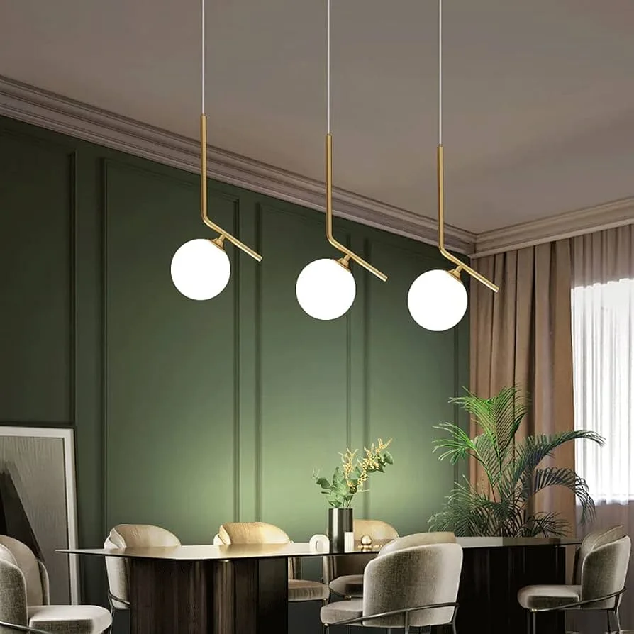 Brushed Brass Globe Pendant Light
