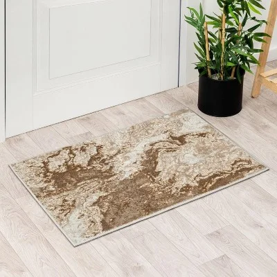 Luxe Weavers Beige Abstract Area Rug