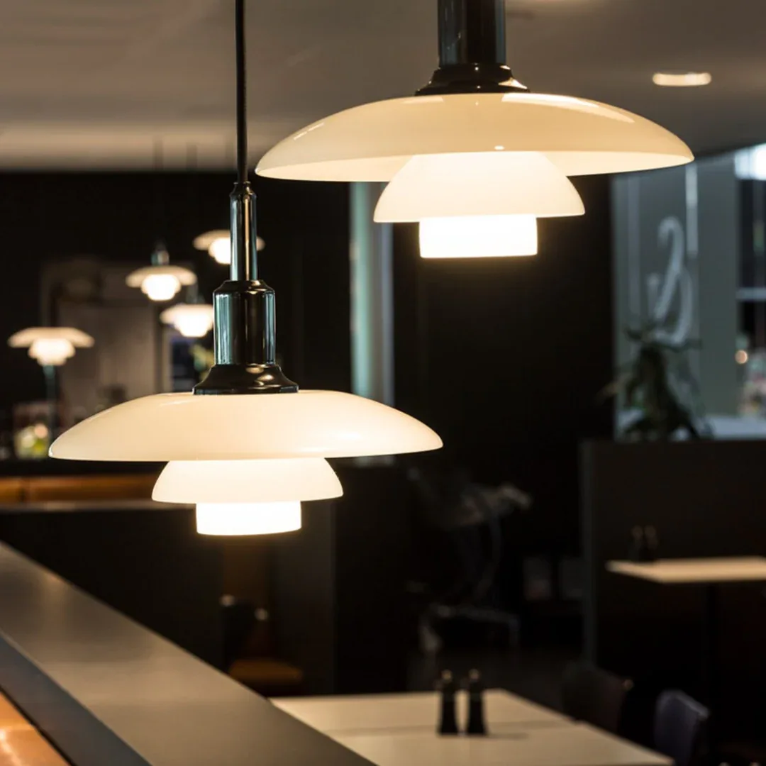 Louis Poulsen White Glass Pendant Light