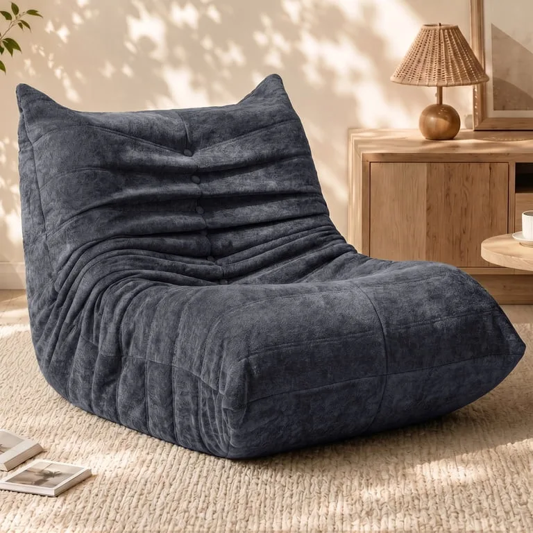 Textured Fabric Lounge Chair