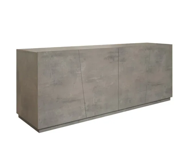 Minimalist Gray Wood Sideboard Cabinet