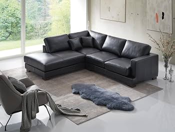 Black Leather Sectional Sofa