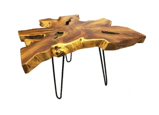 Natural Teak Live Edge Coffee Table