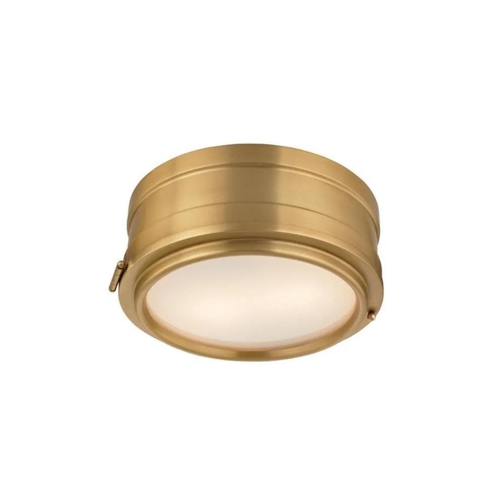 Rye Round Brass Flush Mount Ceiling Light