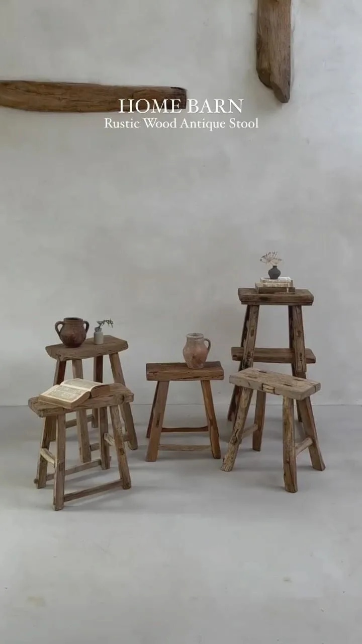 Rustic Antique Wooden Stool